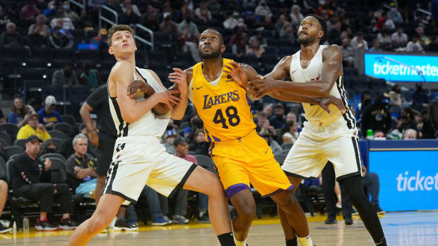 Vitto Brown taking part in the 2022 NBA Summer League with the Los Angeles Lakers (Credit: Darren Yamashita-USA TODAY Sports)